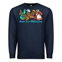 Navy peace love phlebotomy Premium Sweatshirt - OliviaCreatesArt