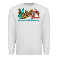 Oatmeal Heather peace love phlebotomy Premium Sweatshirt - OliviaCreatesArt