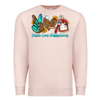 Pale Pink peace love phlebotomy Premium Sweatshirt - OliviaCreatesArt