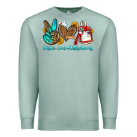 Seafoam peace love phlebotomy Premium Sweatshirt - OliviaCreatesArt