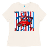 Bone 4th of july seamless pattern truck Ladies Tee - BundleAndBundleShop