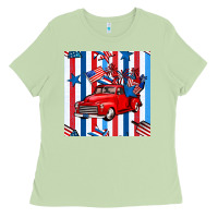 Matcha 4th of july seamless pattern truck Ladies Tee - BundleAndBundleShop
