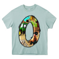 Farm Life Alphabet Numbers 0 Heavy Core Tee | Teevron