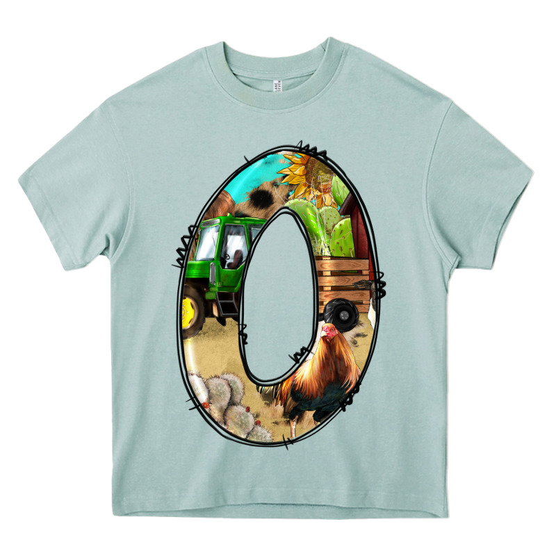Farm Life Alphabet Numbers 0 Heavy Core Tee by BundleAndBundleShop | Teevron