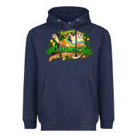 Navy St. Patrick's Day cat Heavyweight Hoodie - HowdyJamesFarm