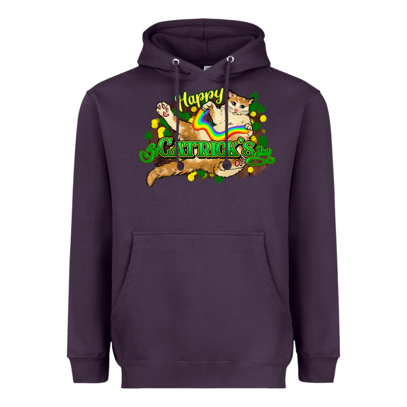 St. Patrick's Day Cat Heavyweight Hoodie by HowdyJamesFarm | Teevron