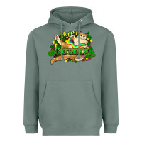 Sage St. Patrick's Day cat Heavyweight Hoodie - HowdyJamesFarm