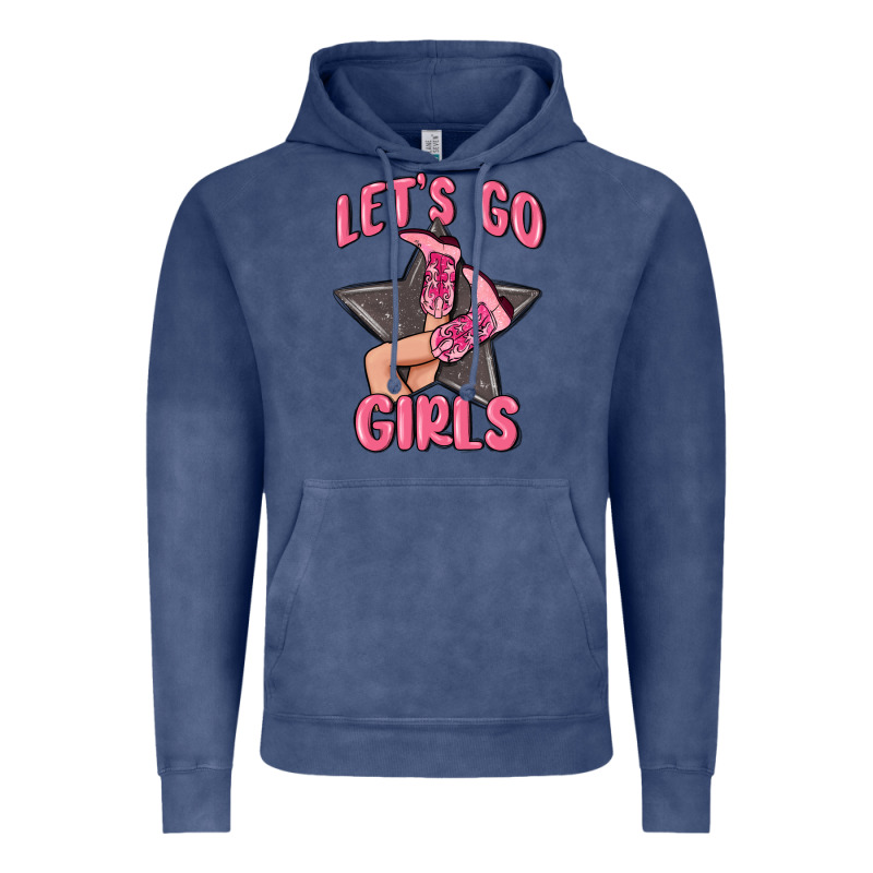 Lets Go Girls Cowgirl Boots Star Vintage Hoodie by MaliasSmallBusiness | Teevron
