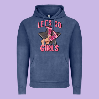 Lets Go Girls Cowgirl Boots Star Vintage Hoodie Designed By Maliassmallbusiness