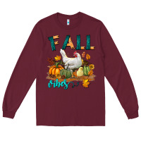 Burgundy Fall Vibes Chicken Long Sleeve Tee - LillyAllenDesigns