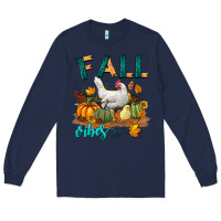 Navy Fall Vibes Chicken Long Sleeve Tee - LillyAllenDesigns