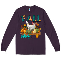 Plum Fall Vibes Chicken Long Sleeve Tee - LillyAllenDesigns