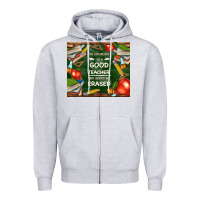 Heather Grey good teacher Zipper Hoodie - TumblerDesignByShophia