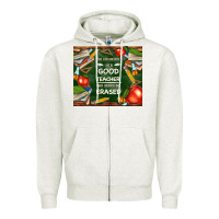 Oatmeal Heather good teacher Zipper Hoodie - TumblerDesignByShophia