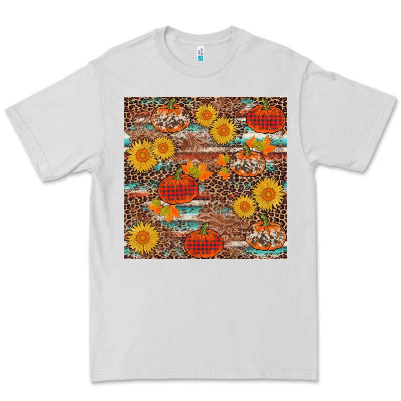 Pumpkin Plaid Sunflower Seamless Min Premium Tee by AdoDesignShop | Teevron