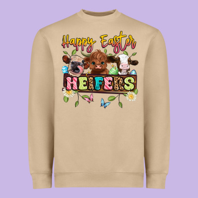 Happy Easter Heifers Heavyweight Sweatshirt Designed By Artiststas