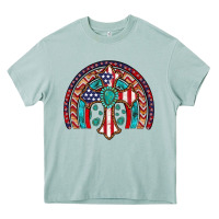 Arona gemstone cross american flag turquoise rainbow Heavy Core Tee - Artiststas