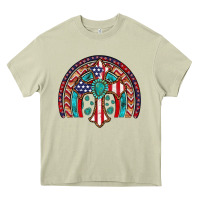 Mossy gemstone cross american flag turquoise rainbow Heavy Core Tee - Artiststas