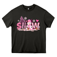 Asphalt pink snowman and snow Heavy Core Tee - AdoDesignShop