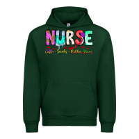 Forest Green Nurse Coffee Scrubs Rubber Gloves Urban Hoodie - CowhideDigitalArt