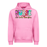 Fuchsia Pink Nurse Coffee Scrubs Rubber Gloves Urban Hoodie - CowhideDigitalArt