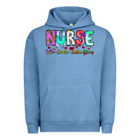 Pigment Pebble Blue Nurse Coffee Scrubs Rubber Gloves Urban Hoodie - CowhideDigitalArt