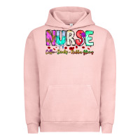Pigment Salmon Nurse Coffee Scrubs Rubber Gloves Urban Hoodie - CowhideDigitalArt