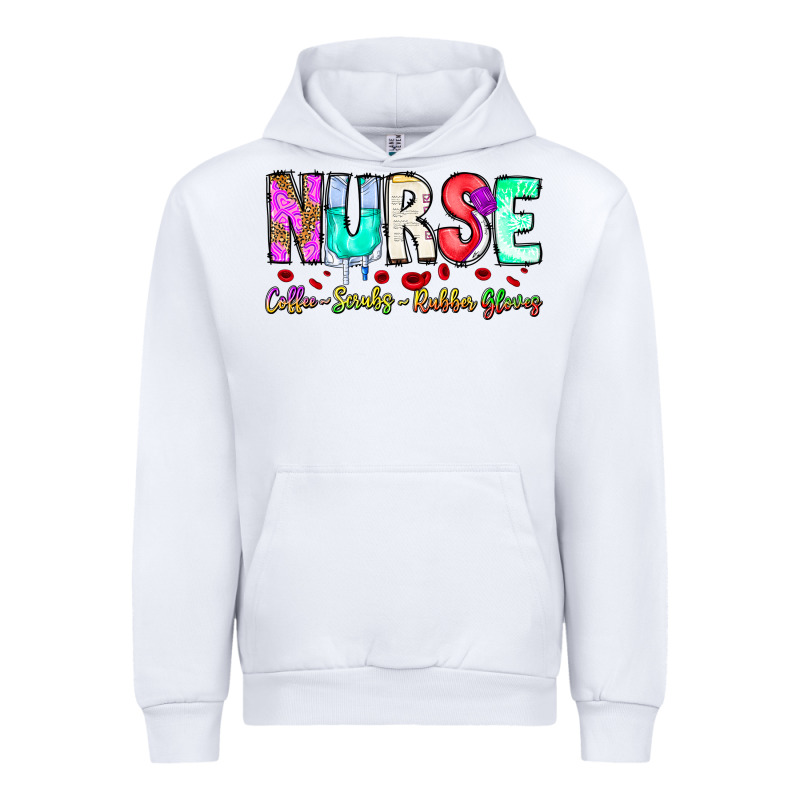 Nurse Coffee Scrubs Rubber Gloves Urban Hoodie by CowhideDigitalArt | Teevron