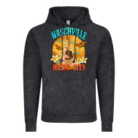 Vintage Black naschville music city Vintage Hoodie - NancyCooperArtShop