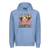 Colony Blue Happy Easter Day cow Premium Hoodie - HowdyJamesFarm