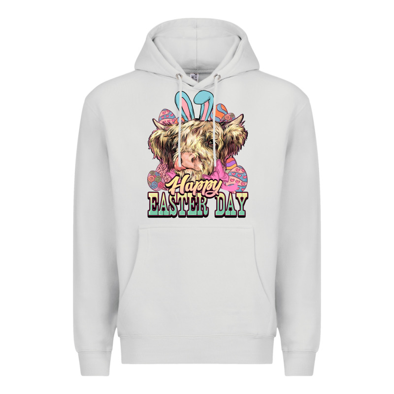 Happy Easter Day Cow Premium Hoodie by HowdyJamesFarm | Teevron