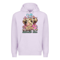Lilac Happy Easter Day cow Premium Hoodie - HowdyJamesFarm