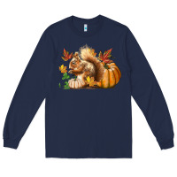 Navy Fall Squirrel Long Sleeve Tee - LillyAllenDesigns