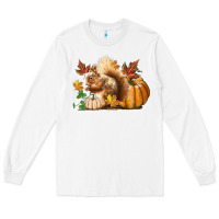 White Fall Squirrel Long Sleeve Tee - LillyAllenDesigns