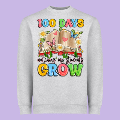 100 Days Watching My Students Grow Heavyweight Sweatshirt Designed By Artiststas