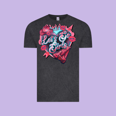 Lets Go Girls Pink Vintage Tee Designed By Nancycooperartshop