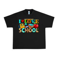 Black i love school Urban Heavy Tee - NancyCooperArtShop