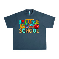 Midnight Navy i love school Urban Heavy Tee - NancyCooperArtShop