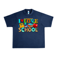 Navy i love school Urban Heavy Tee - NancyCooperArtShop