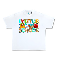 White i love school Urban Heavy Tee - NancyCooperArtShop