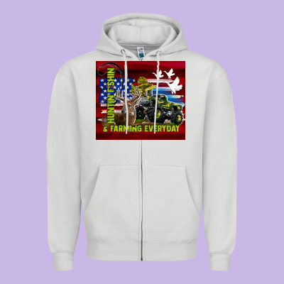 Hunting Fishing & Farming Everyday Zipper Hoodie Designed By Tumblerdesignbyshophia
