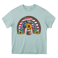 Arona cross american flag cowhide  leopard gemstone rainbow Heavy Core Tee - Artiststas