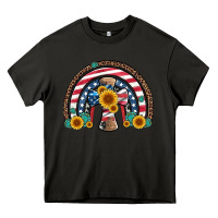 Asphalt cross american flag cowhide  leopard gemstone rainbow Heavy Core Tee - Artiststas
