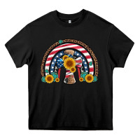 Black cross american flag cowhide  leopard gemstone rainbow Heavy Core Tee - Artiststas