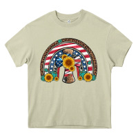 Mossy cross american flag cowhide  leopard gemstone rainbow Heavy Core Tee - Artiststas