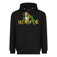 Black lucky dog St. Patrick's Heavyweight Hoodie - HowdyJamesFarm