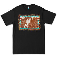 Black leopard serape cowhide  leather background Premium Tee - AdoDesignShop