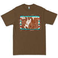 Cacao leopard serape cowhide  leather background Premium Tee - AdoDesignShop