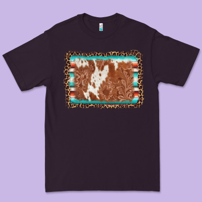 Leopard Serape Cowhide  Leather Background Premium Tee Designed By Adodesignshop