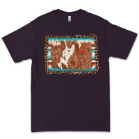 Plum leopard serape cowhide  leather background Premium Tee - AdoDesignShop
